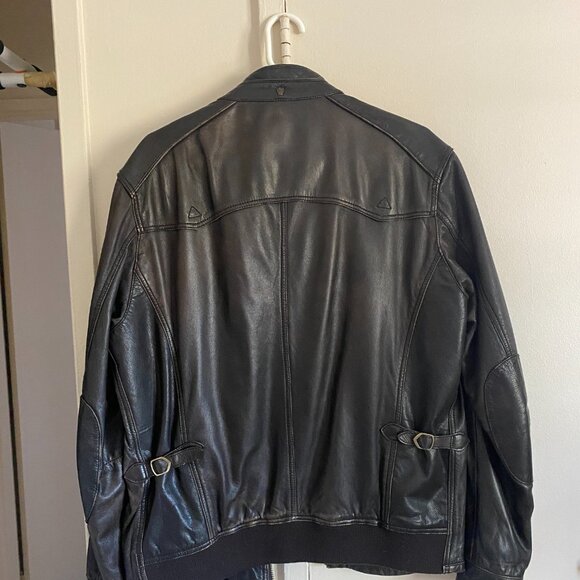 Dark Brown Leather Jacket - Massimo Dutti - Picture 2 of 15